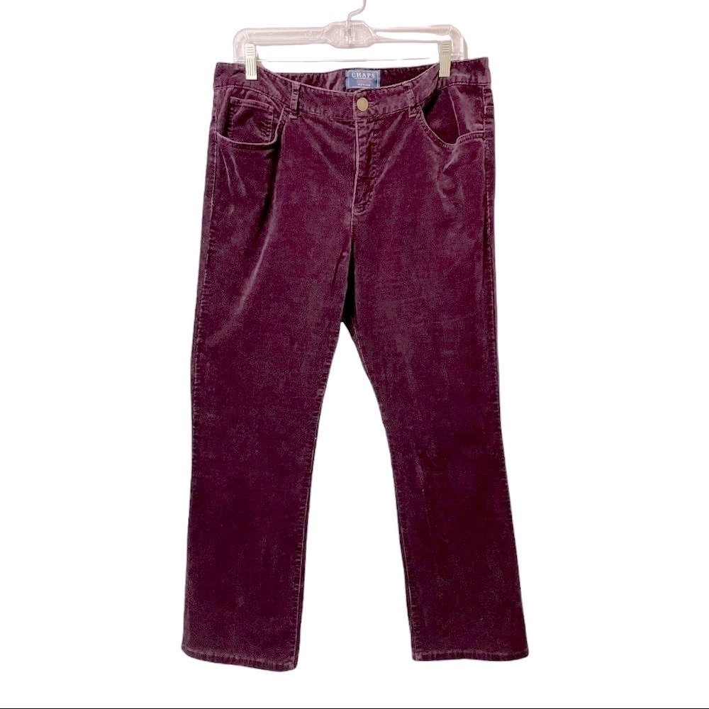 Chaps velour velvet petite Jeans Plum 14 petite